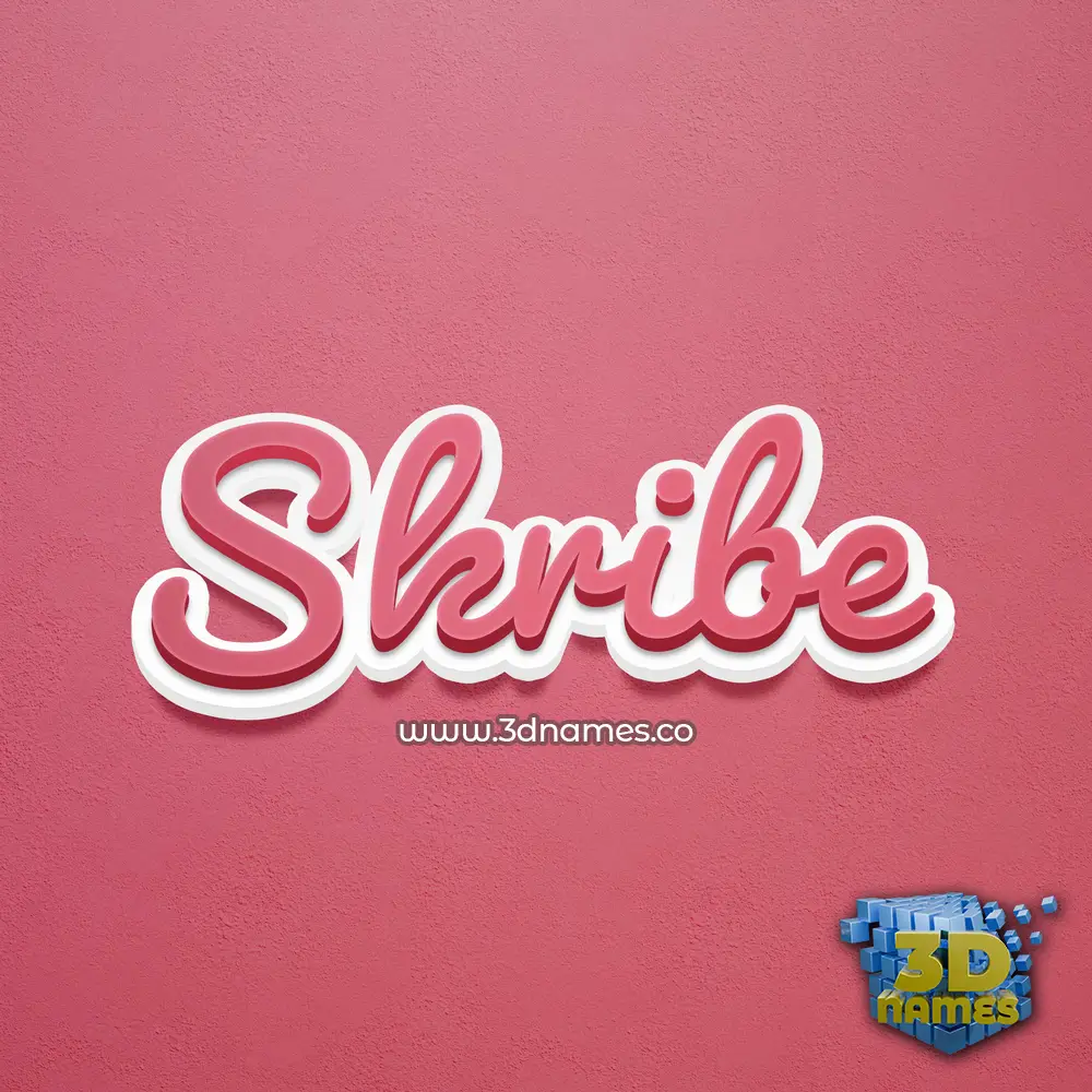 skribe in Red Scribble style - 3D name wallpaper skribe in Red Scribble style - 3D name wallpaper