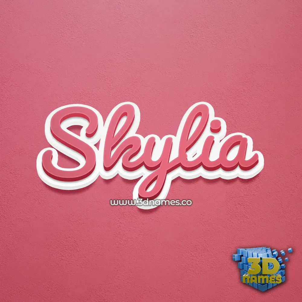 skylia in Red Scribble style - 3D name wallpaper