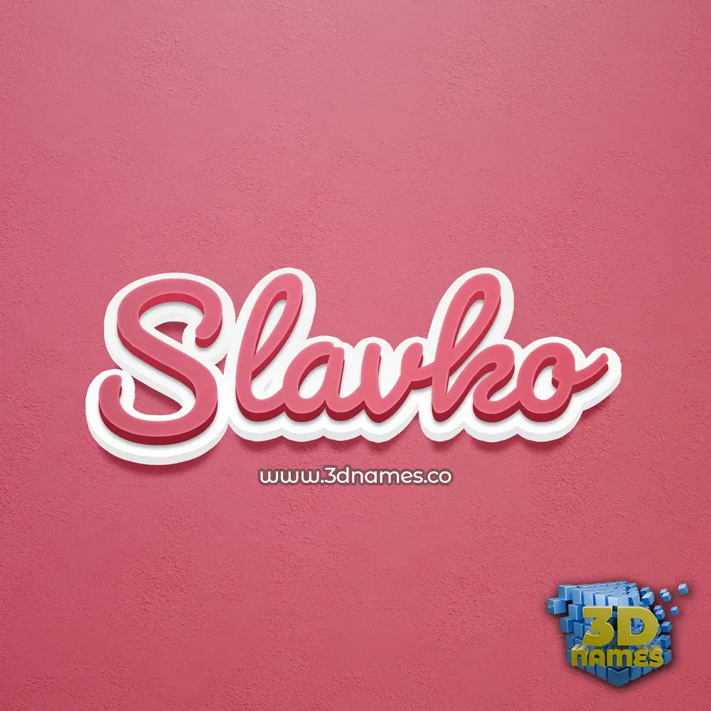 slavko in Red Scribble style - 3D name wallpaper