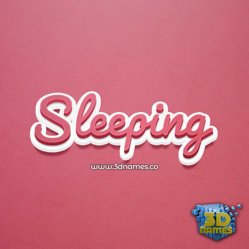 sleeping in Red Scribble style - 3D name wallpaper sleeping in Red Scribble style - 3D name wallpaper
