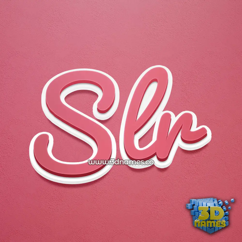slr in Red Scribble style - 3D name wallpaper