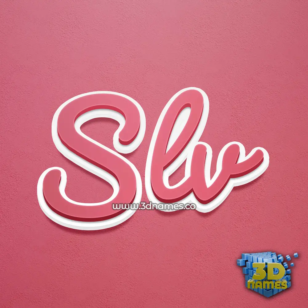 slv in Red Scribble style - 3D name wallpaper slv in Red Scribble style - 3D name wallpaper