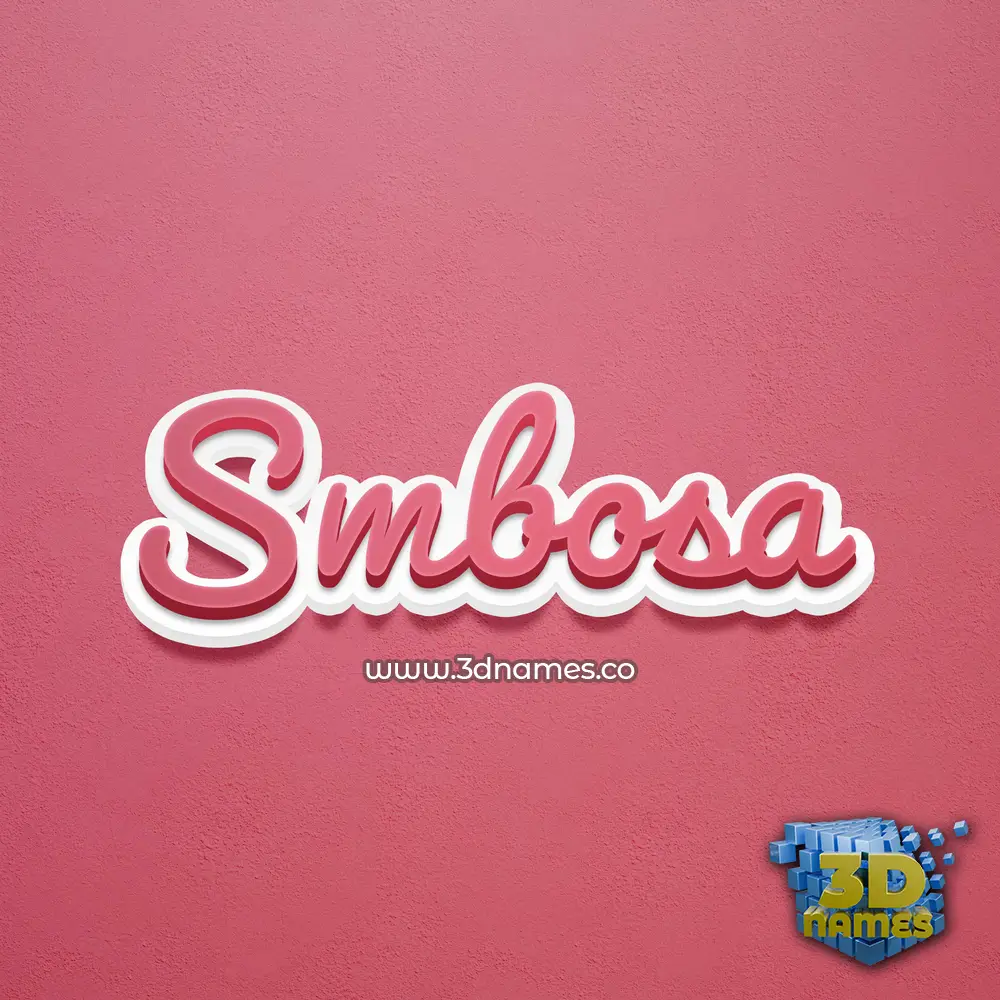 smbosa in Red Scribble style - 3D name wallpaper