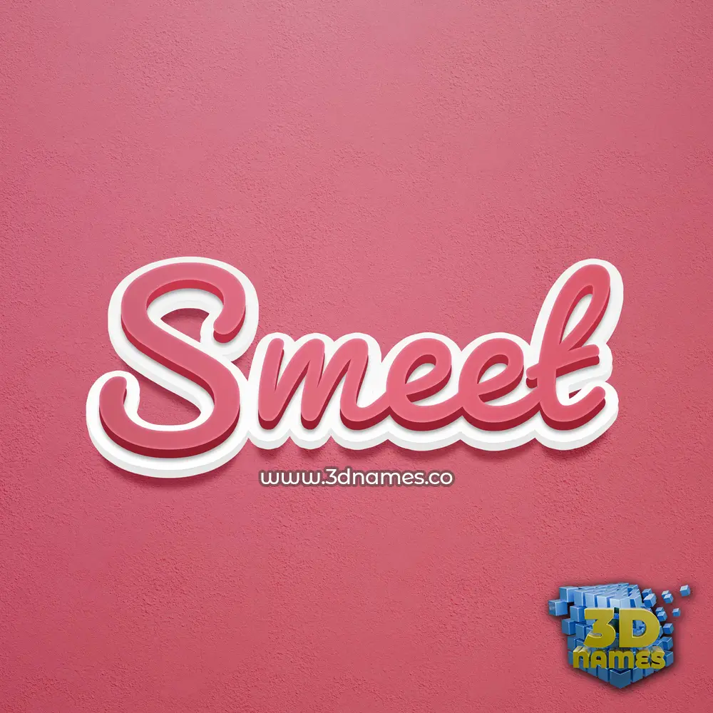 smeet in Red Scribble style - 3D name wallpaper