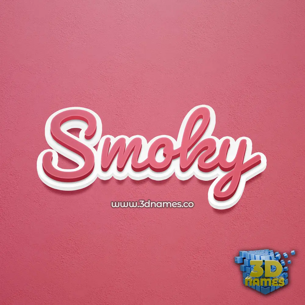 smoky in Red Scribble style - 3D name wallpaper