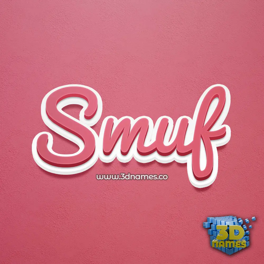 smuf in Red Scribble style - 3D name wallpaper