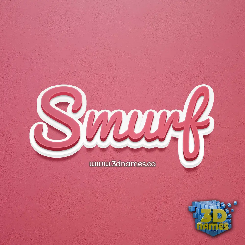smurf in Red Scribble style - 3D name wallpaper