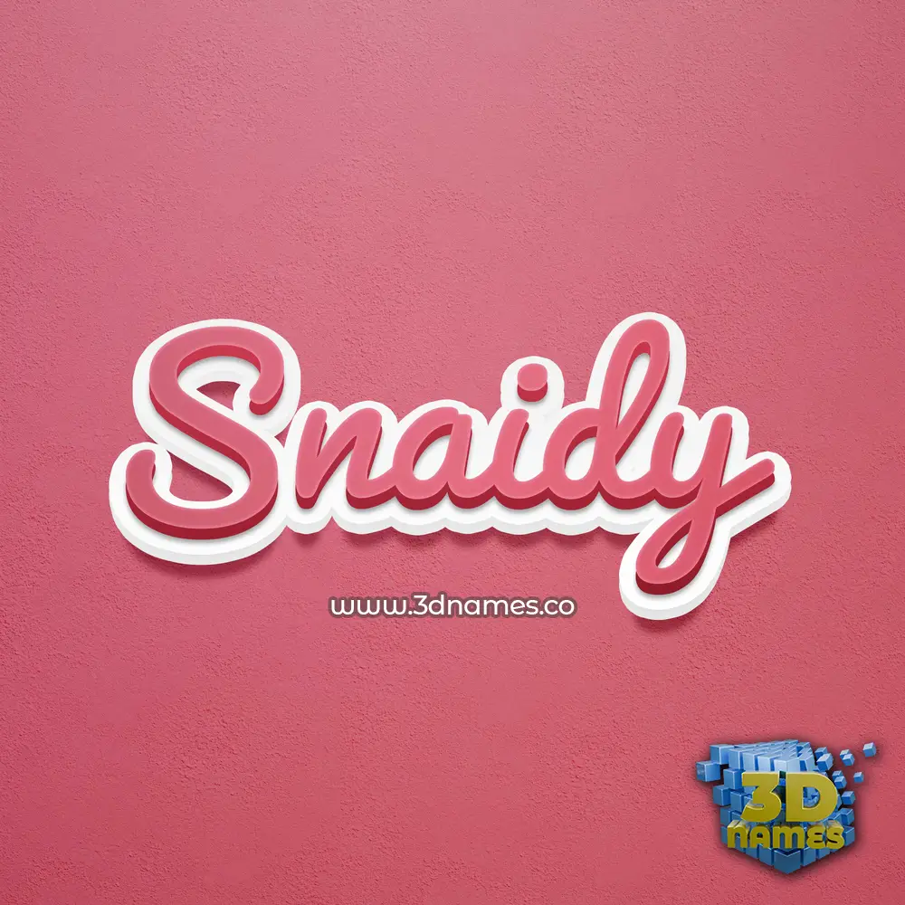 snaidy in Red Scribble style - 3D name wallpaper