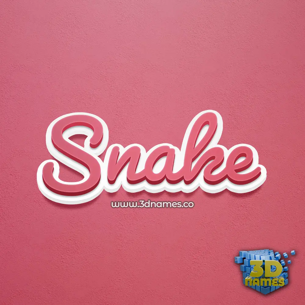 snake in Red Scribble style - 3D name wallpaper