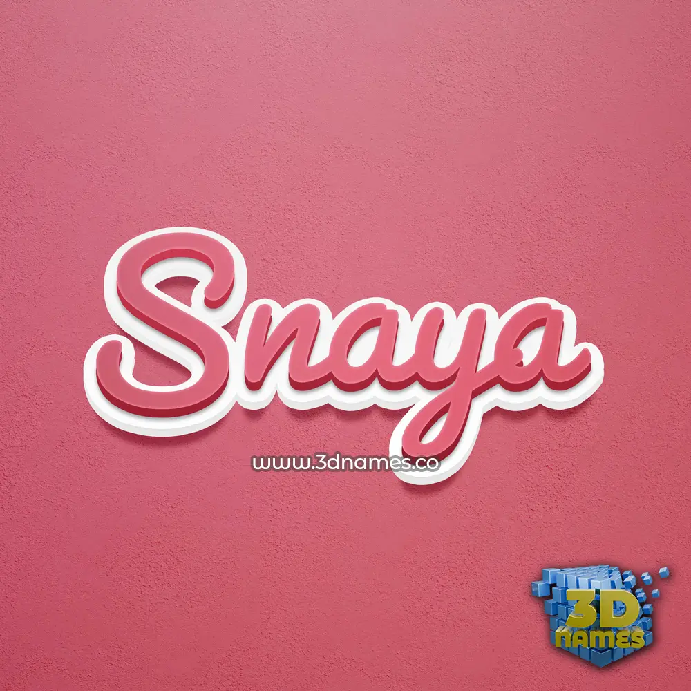 snaya in Red Scribble style - 3D name wallpaper