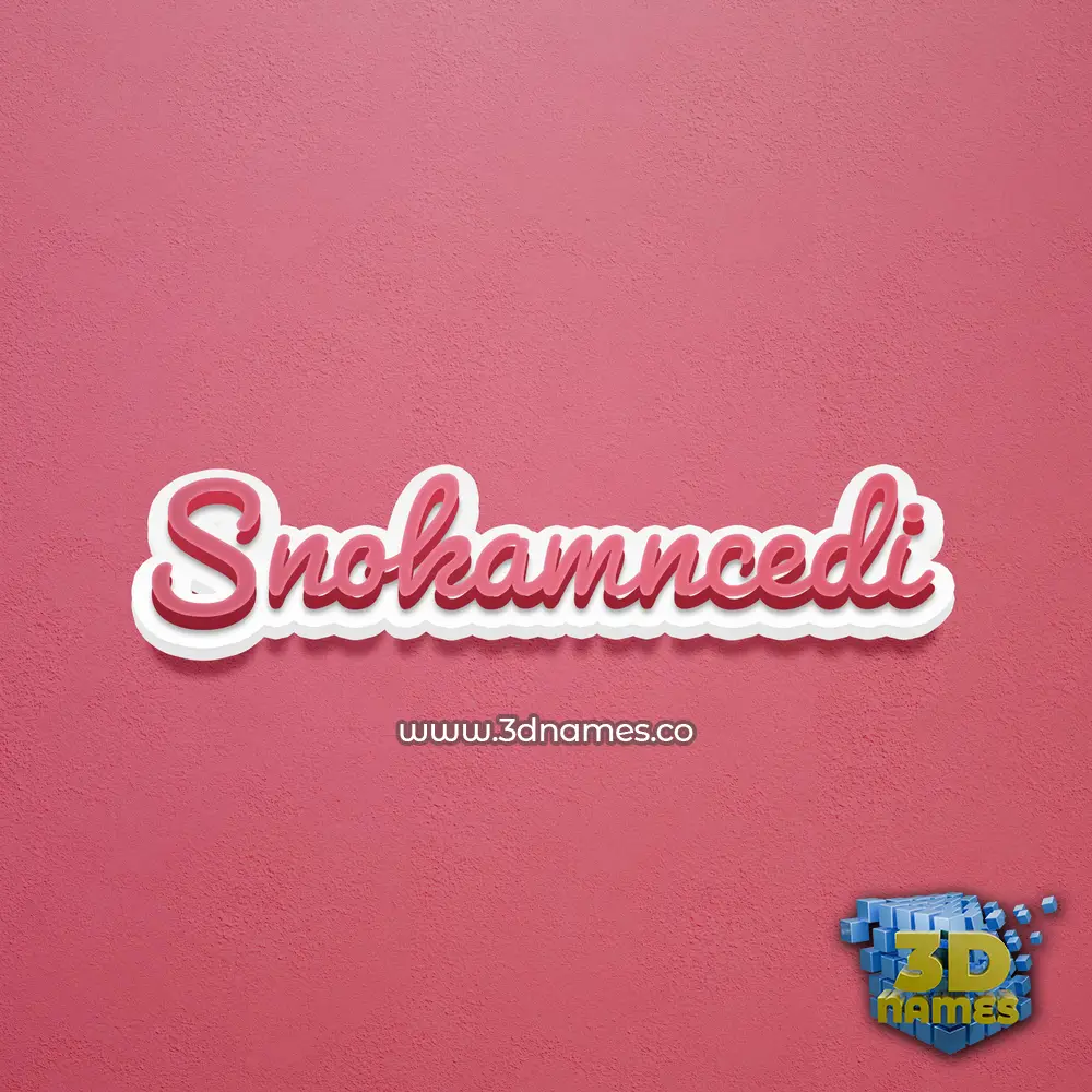 snokamncedi in Red Scribble style - 3D name wallpaper