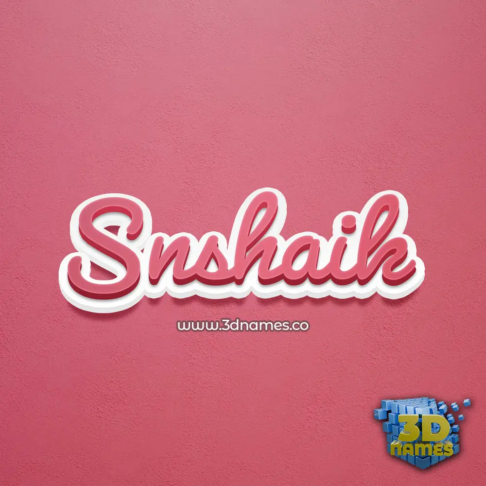 snshaik in Red Scribble style - 3D name wallpaper