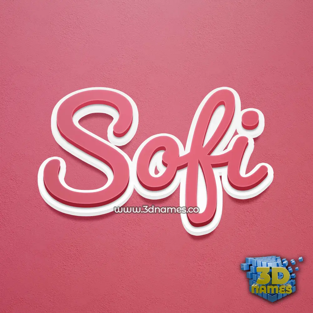 sofi in Red Scribble style - 3D name wallpaper