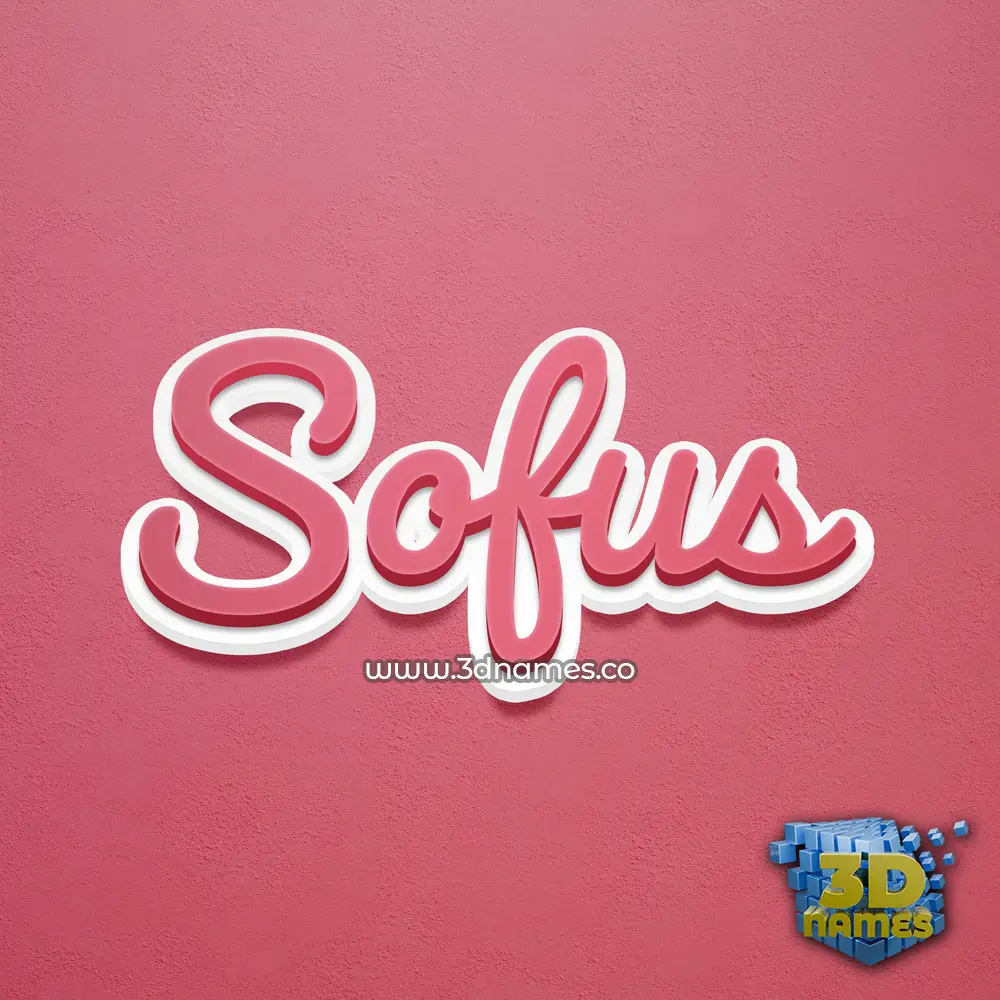 sofus in Red Scribble style - 3D name wallpaper