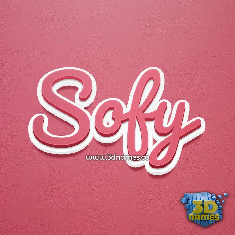sofy in Red Scribble style - 3D name wallpaper