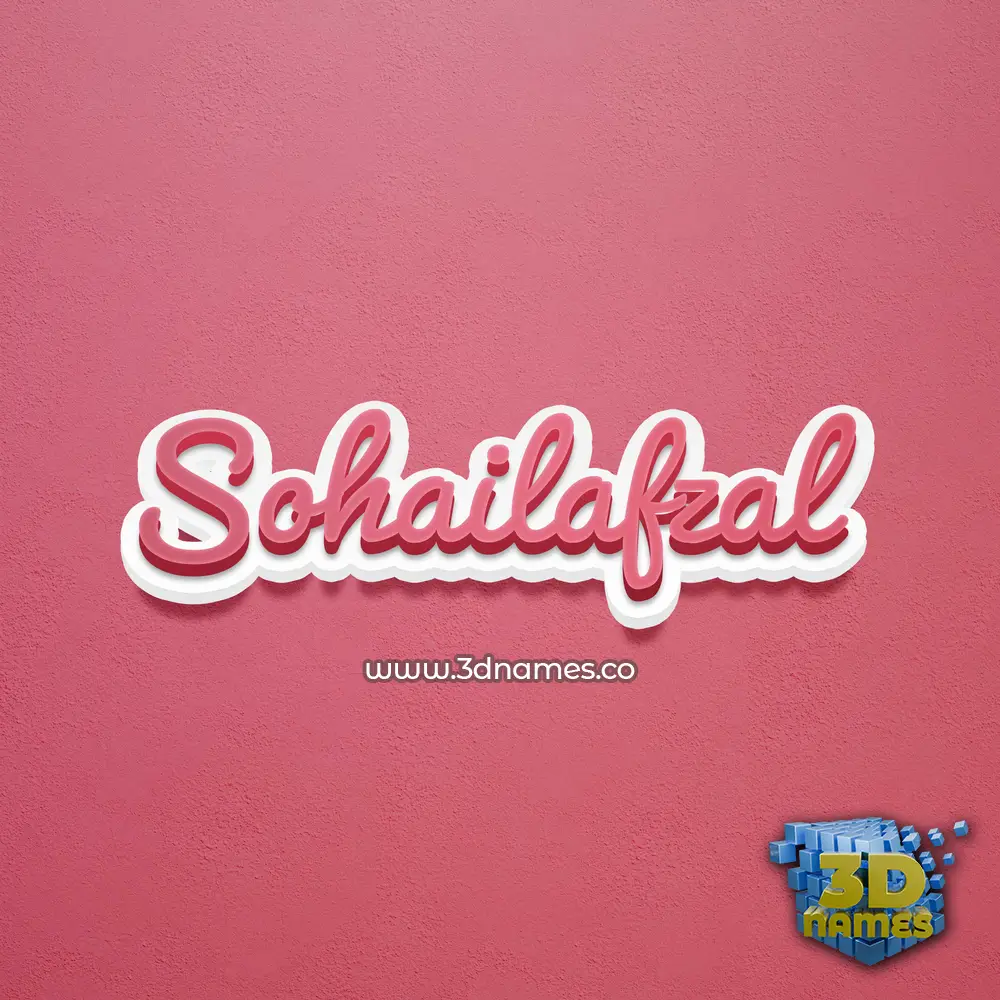 sohailafzal in Red Scribble style - 3D name wallpaper