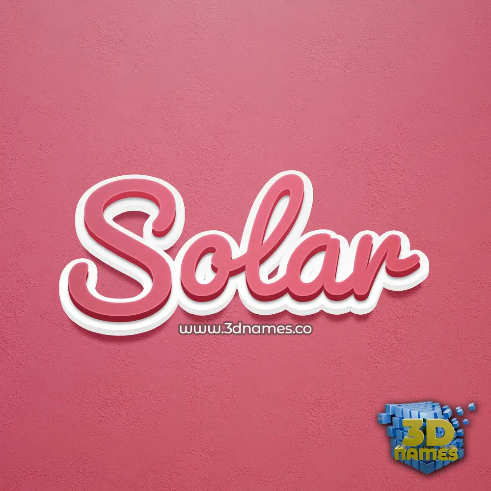 solar in Red Scribble style - 3D name wallpaper solar in Red Scribble style - 3D name wallpaper