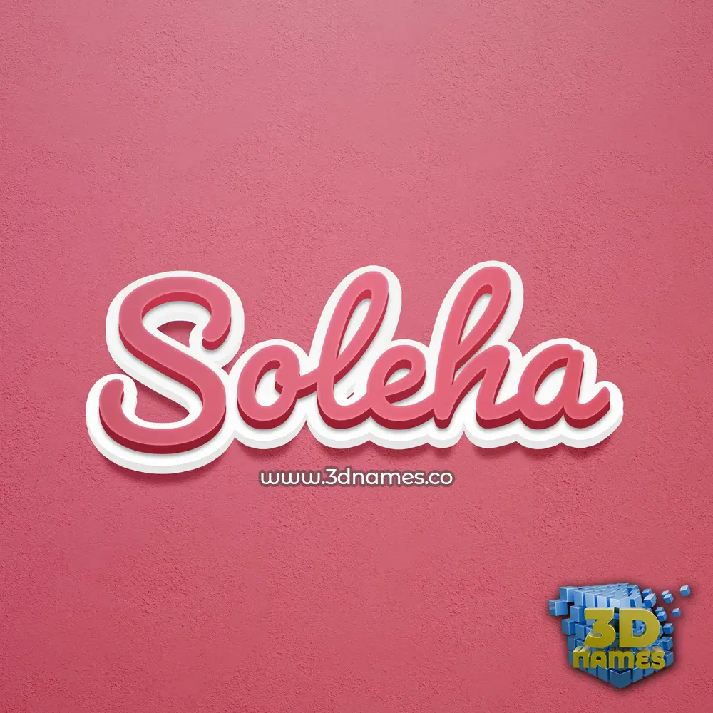 soleha in Red Scribble style - 3D name wallpaper