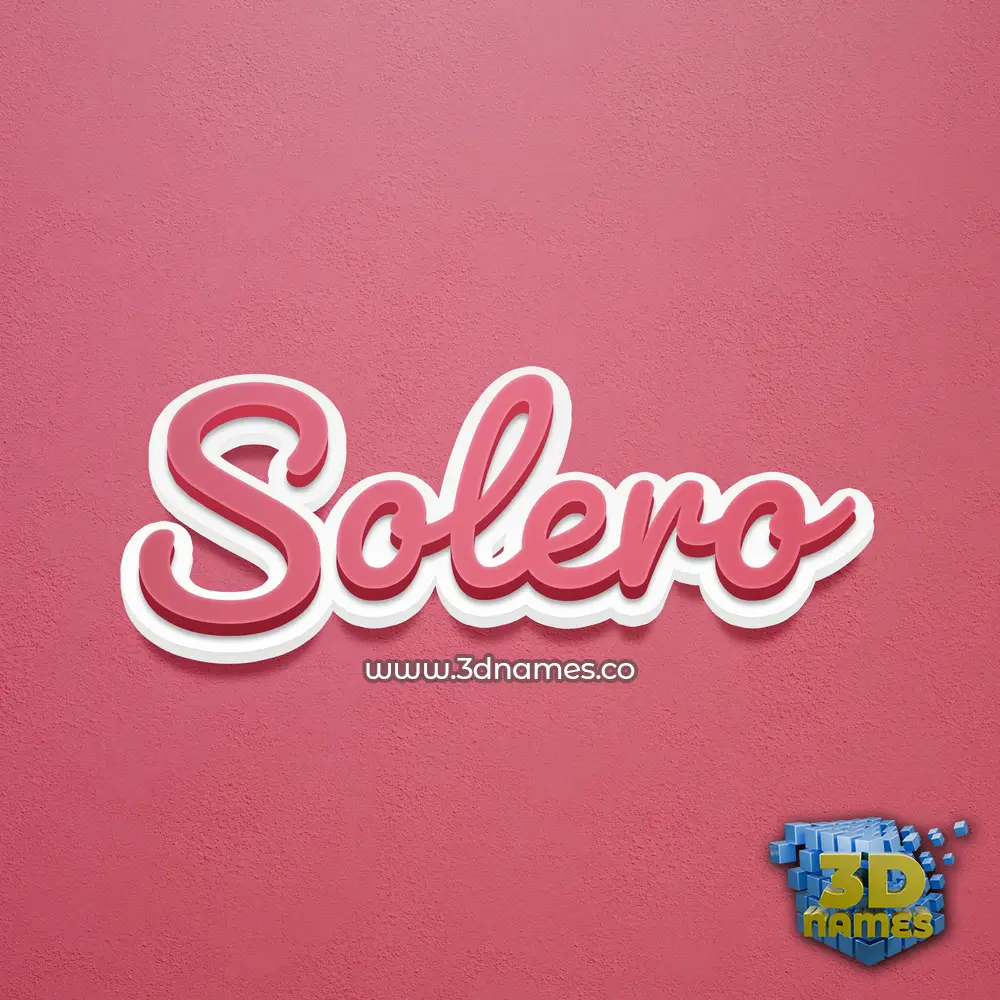 solero in Red Scribble style - 3D name wallpaper