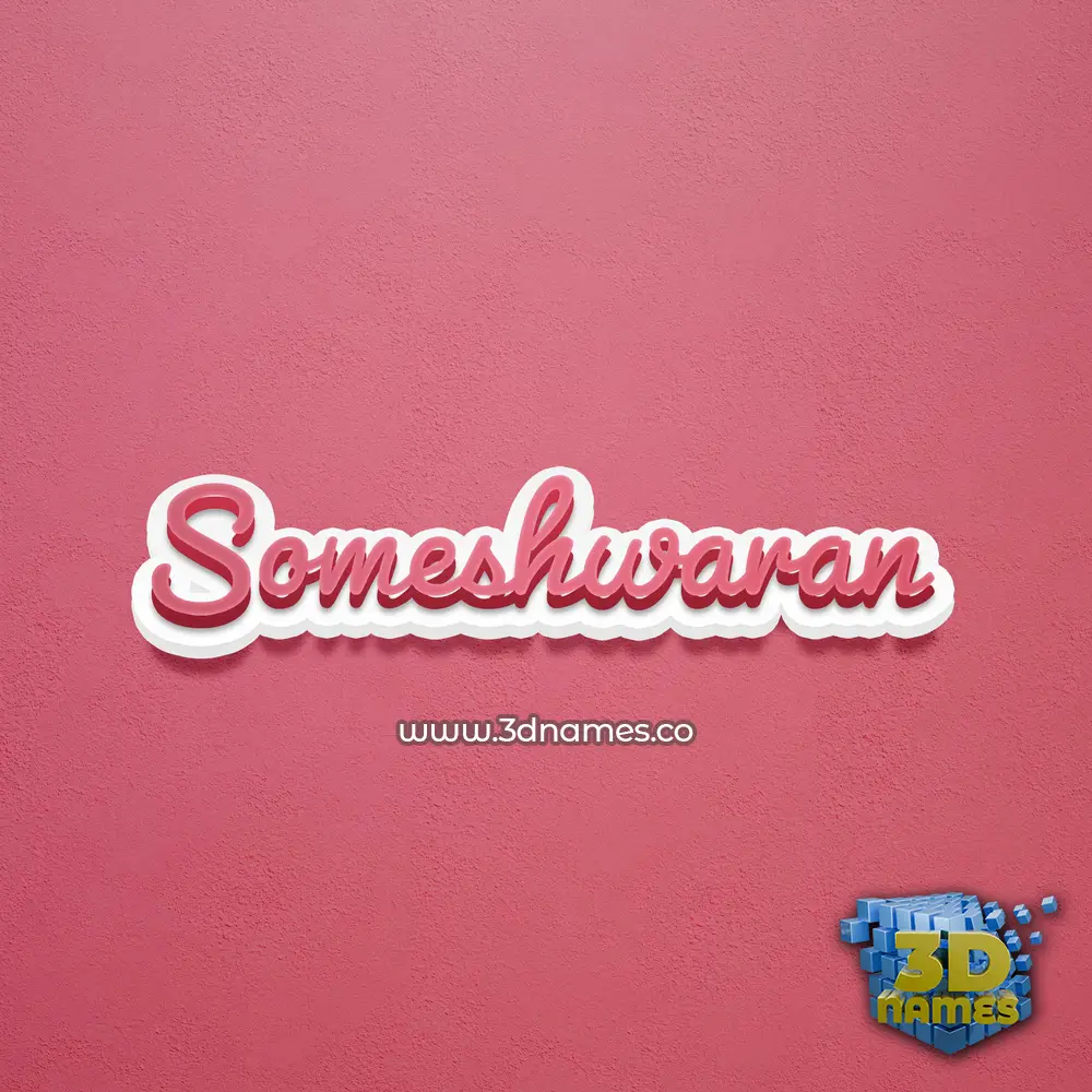 someshwaran in Red Scribble style - 3D name wallpaper