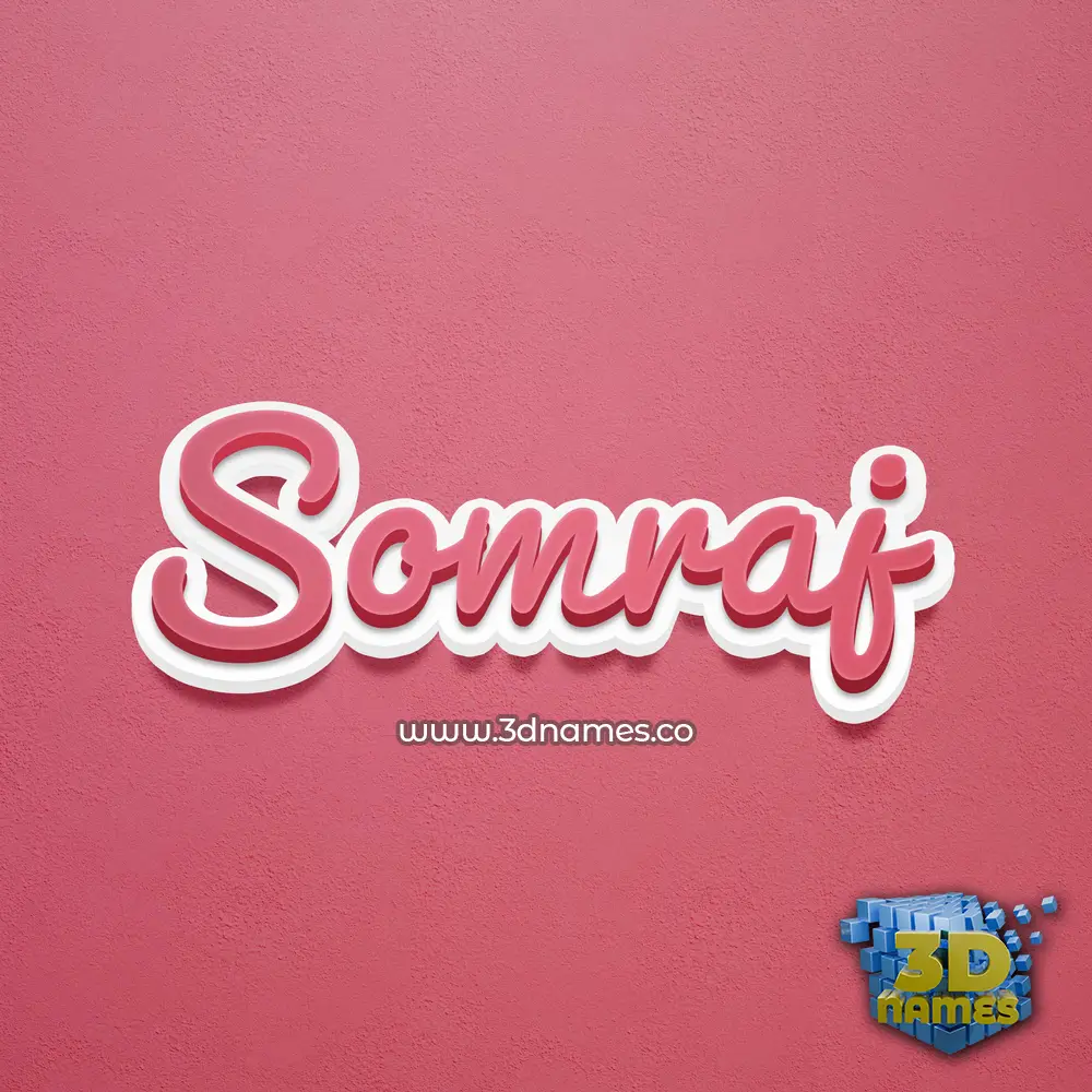 somraj in Red Scribble style - 3D name wallpaper