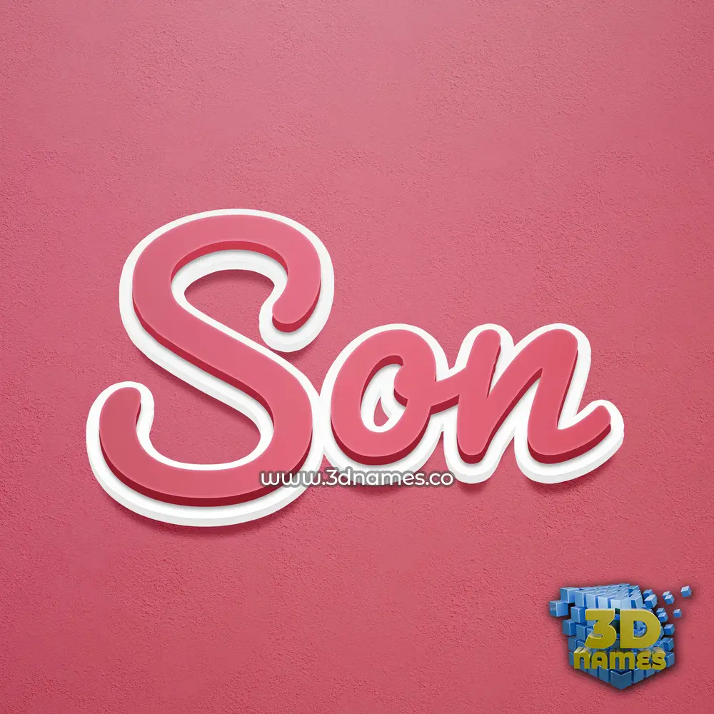 son in Red Scribble style - 3D name wallpaper