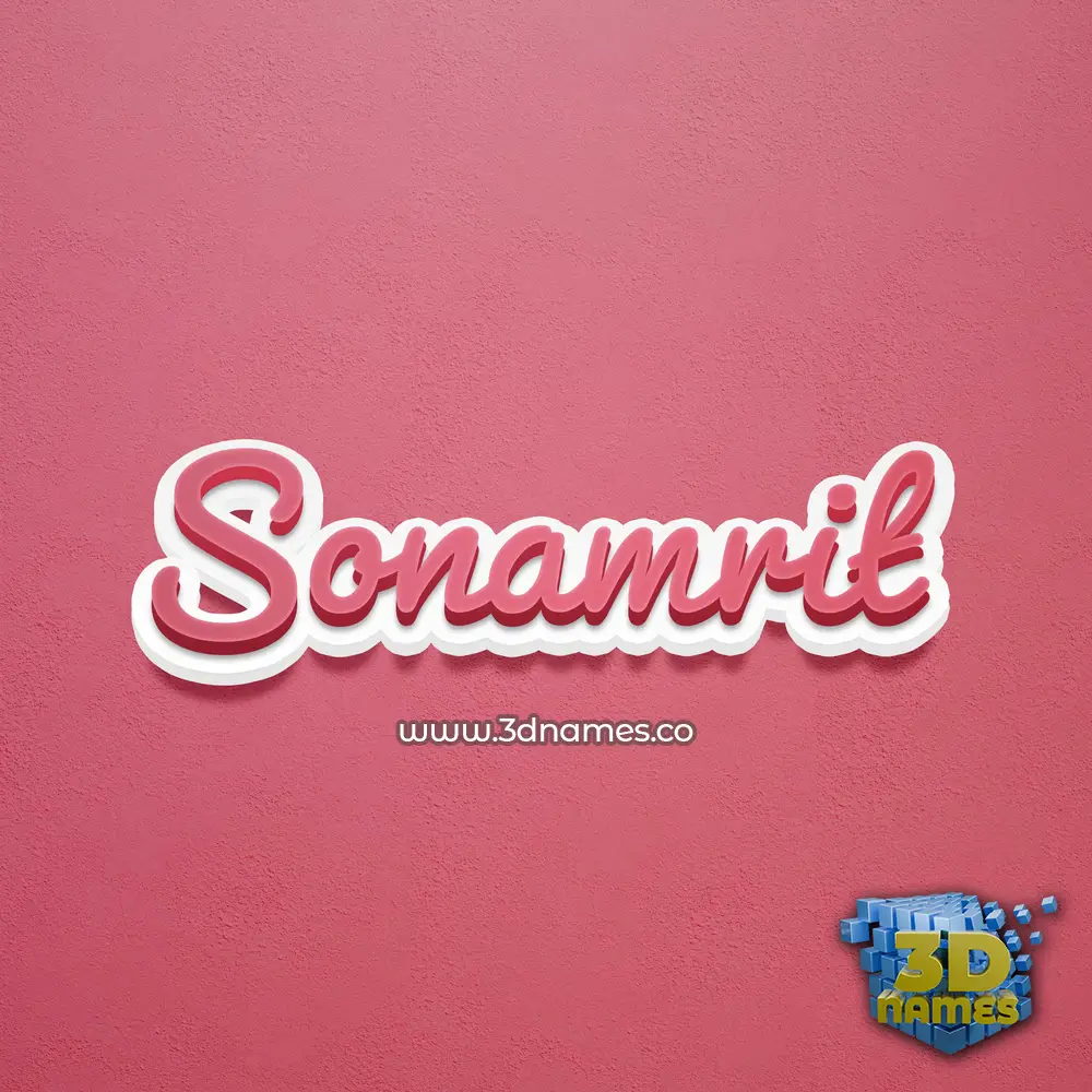 sonamrit in Red Scribble style - 3D name wallpaper