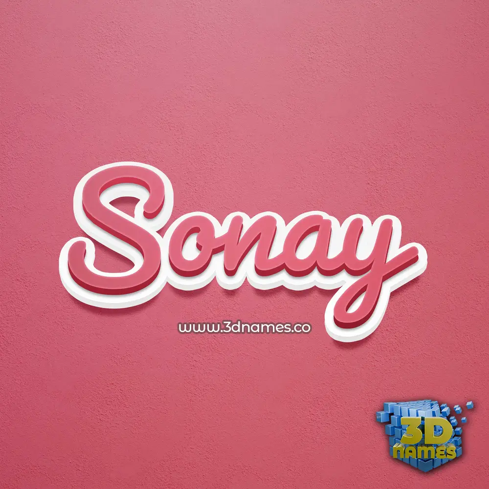 sonay in Red Scribble style - 3D name wallpaper