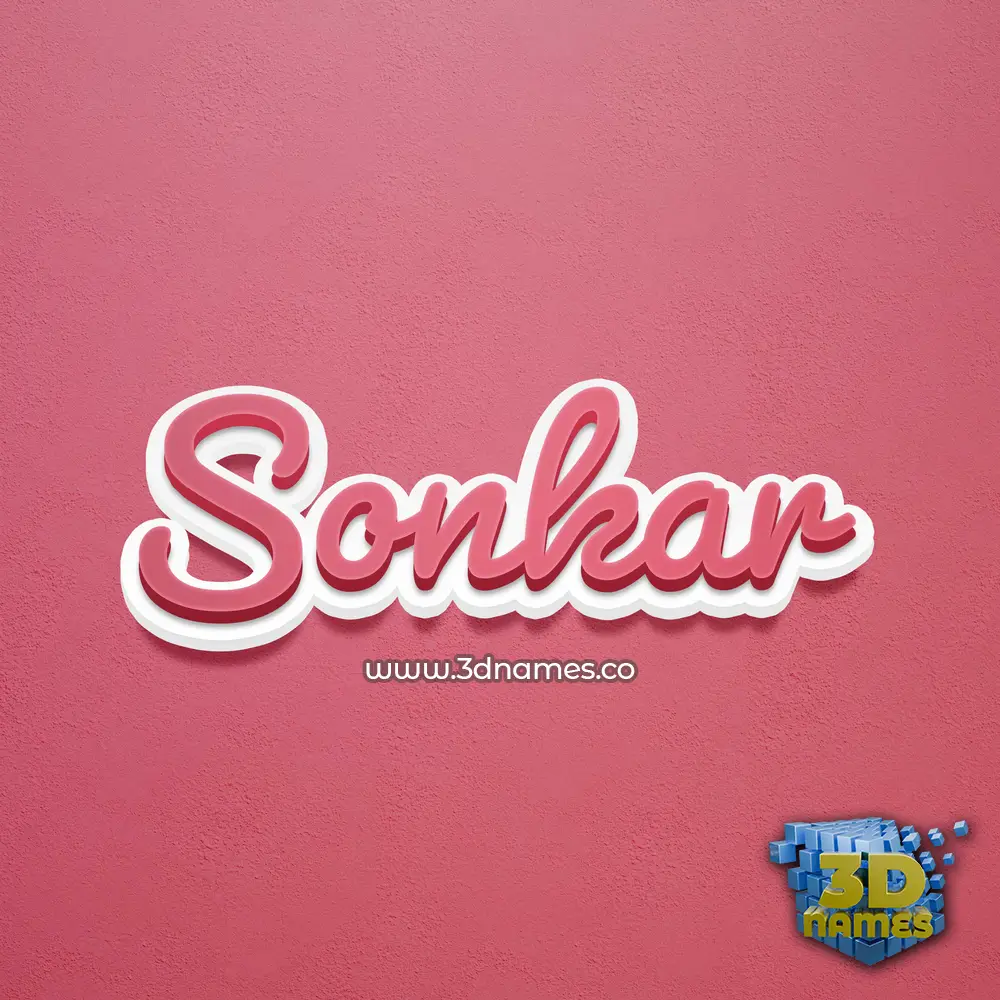 sonkar in Red Scribble style - 3D name wallpaper