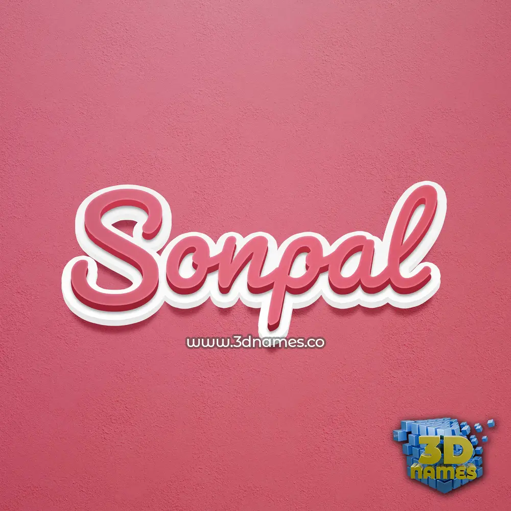 sonpal in Red Scribble style - 3D name wallpaper