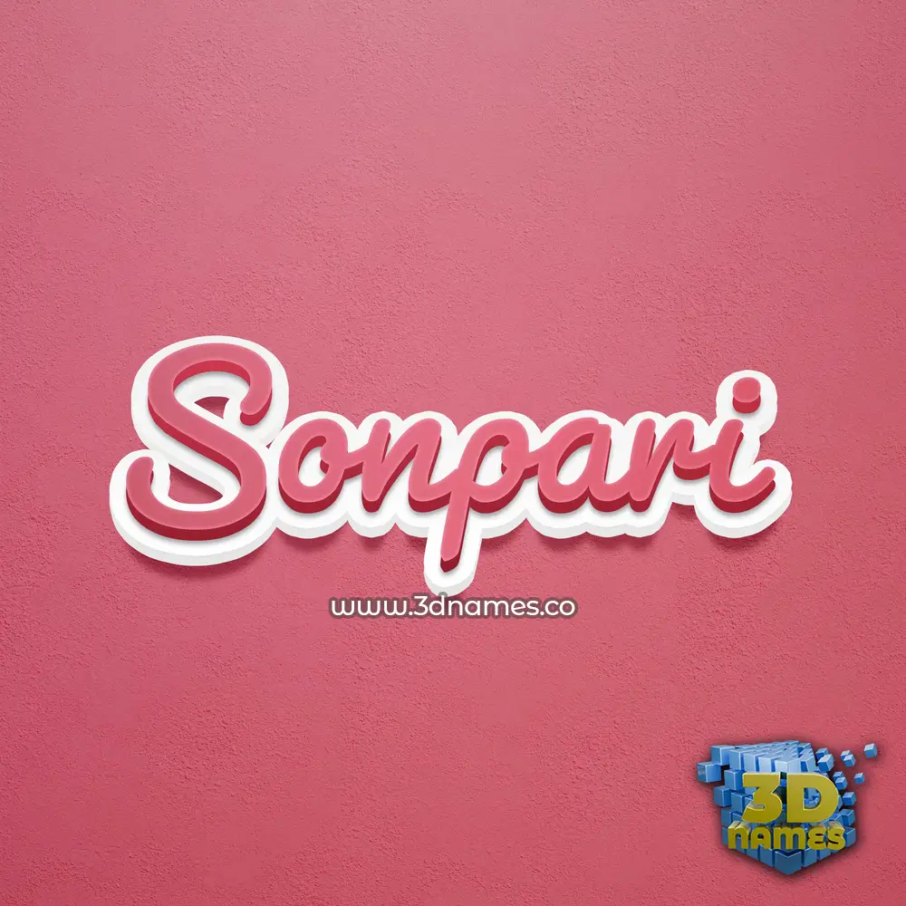 sonpari in Red Scribble style - 3D name wallpaper