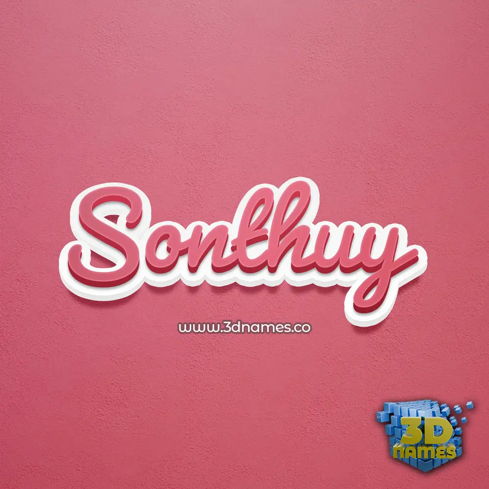 sonthuy in Red Scribble style - 3D name wallpaper