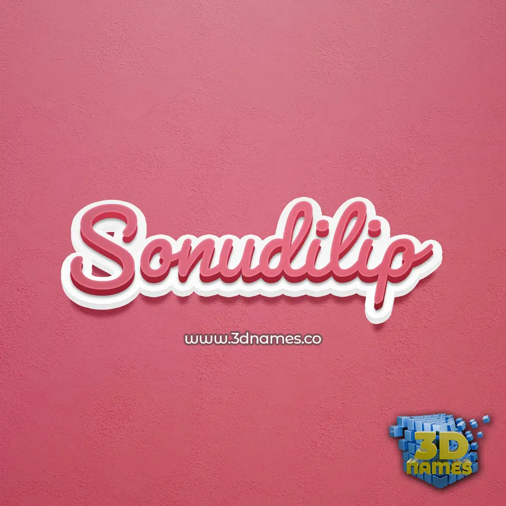 sonudilip in Red Scribble style - 3D name wallpaper