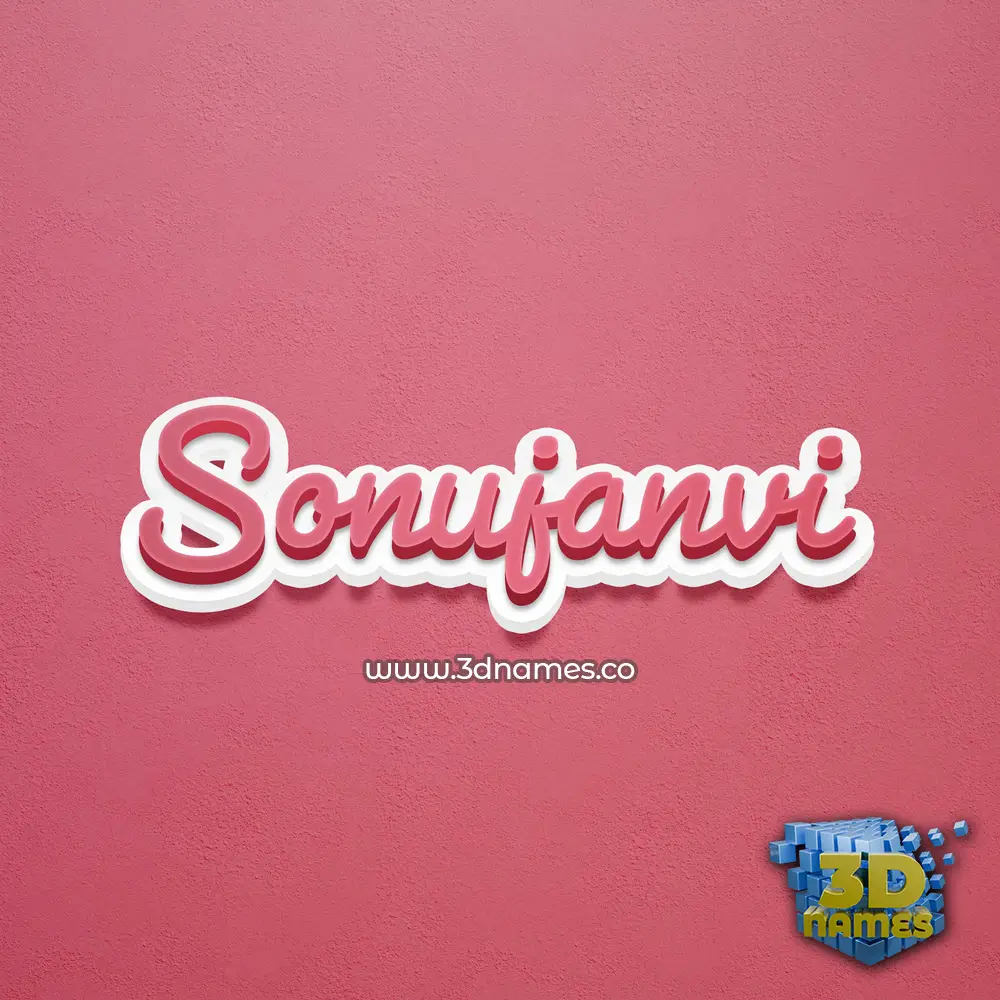 sonujanvi in Red Scribble style - 3D name wallpaper