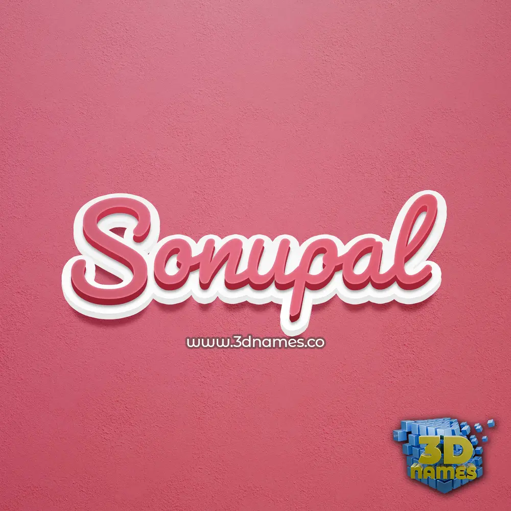 sonupal in Red Scribble style - 3D name wallpaper