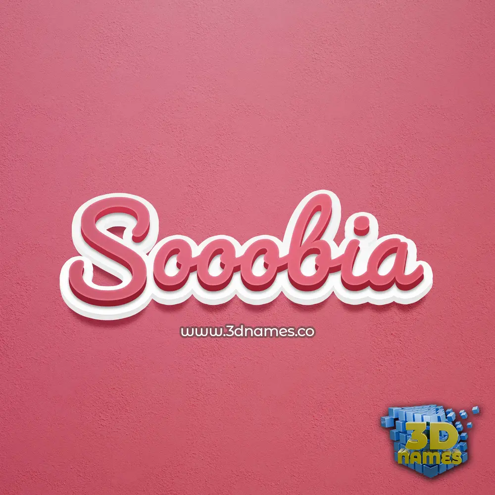 sooobia in Red Scribble style - 3D name wallpaper