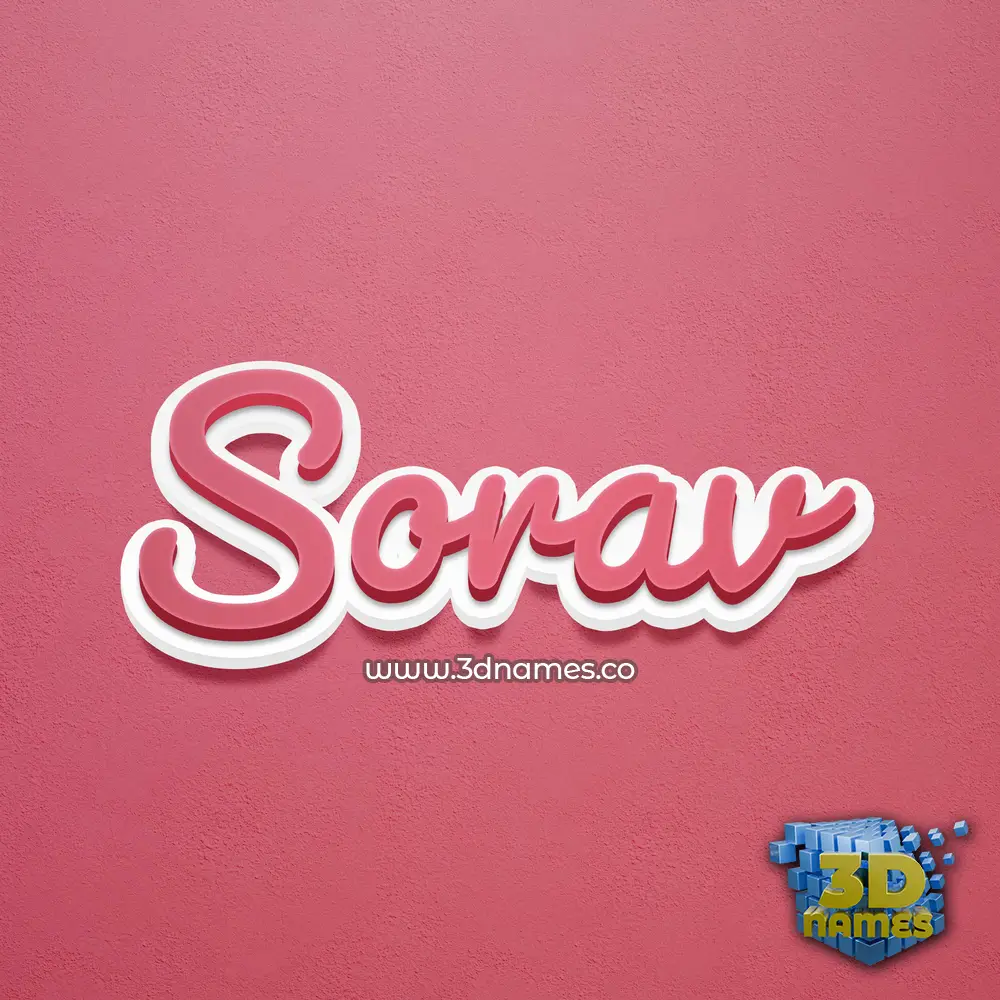 sorav in Red Scribble style - 3D name wallpaper