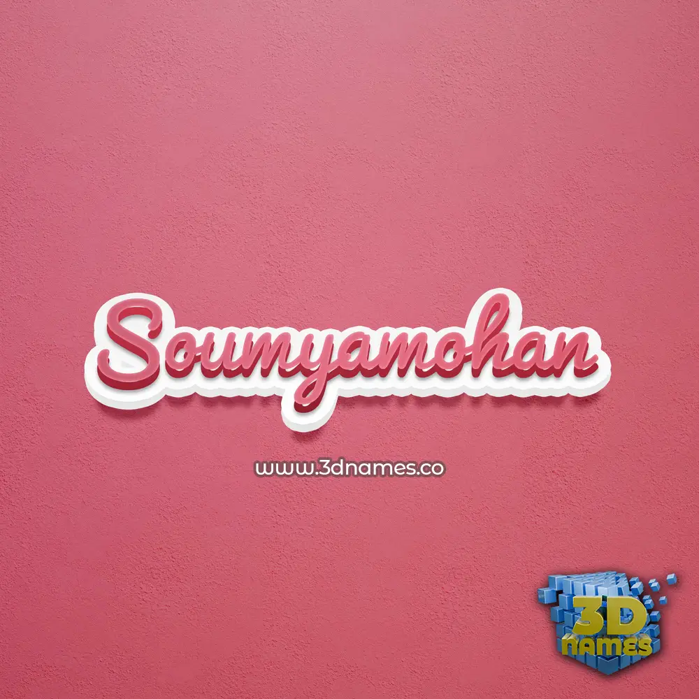 soumyamohan in Red Scribble style - 3D name wallpaper