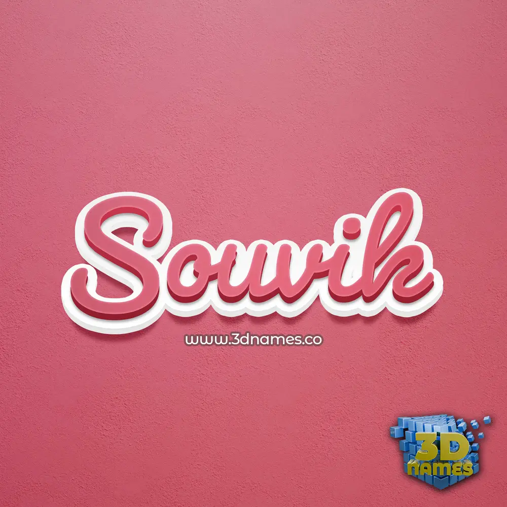 souvik in Red Scribble style - 3D name wallpaper
