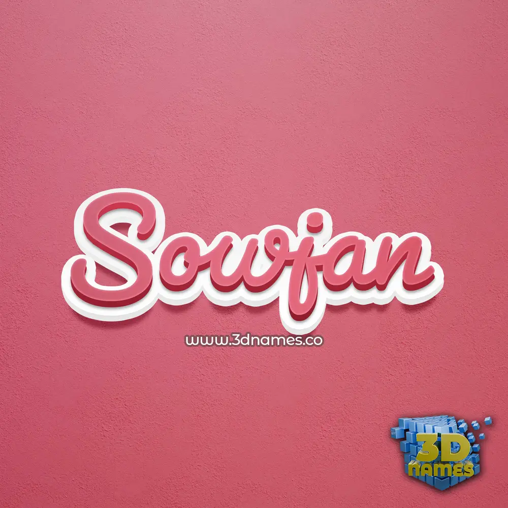 sowjan in Red Scribble style - 3D name wallpaper