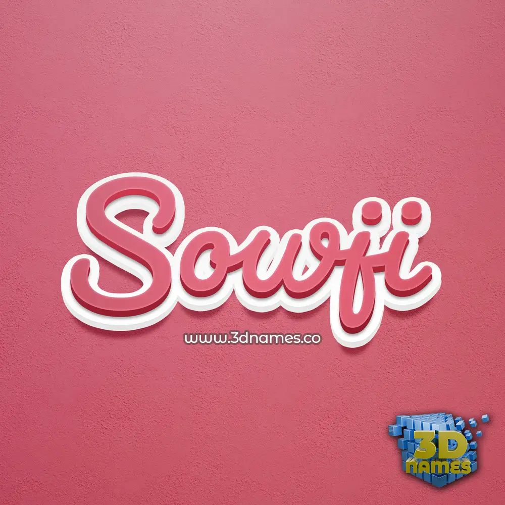 sowji in Red Scribble style - 3D name wallpaper