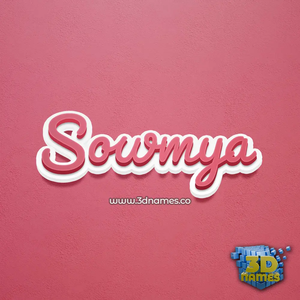 sowmya in Red Scribble style - 3D name wallpaper