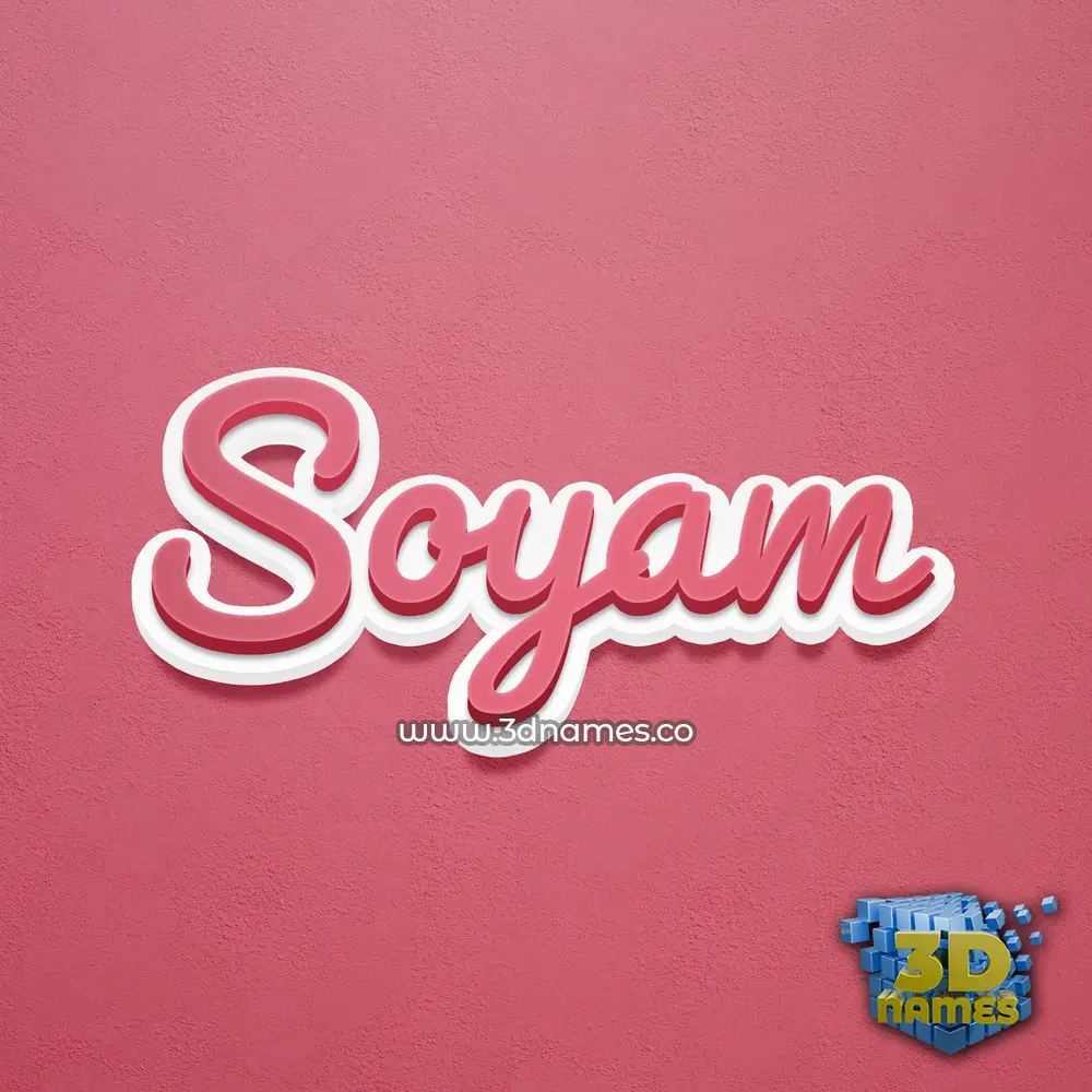 soyam in Red Scribble style - 3D name wallpaper
