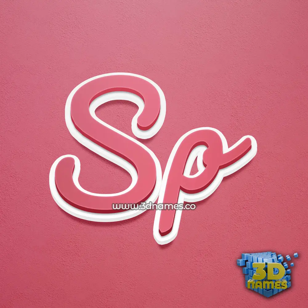 sp in Red Scribble style - 3D name wallpaper sp in Red Scribble style - 3D name wallpaper