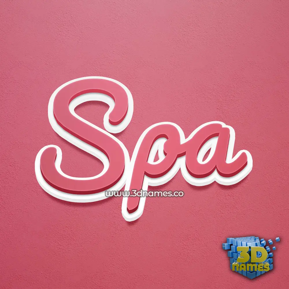 spa in Red Scribble style - 3D name wallpaper