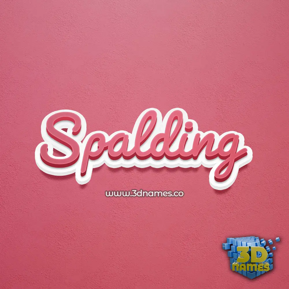 spalding in Red Scribble style - 3D name wallpaper