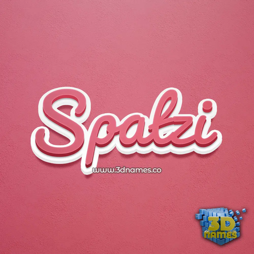 spatzi in Red Scribble style - 3D name wallpaper