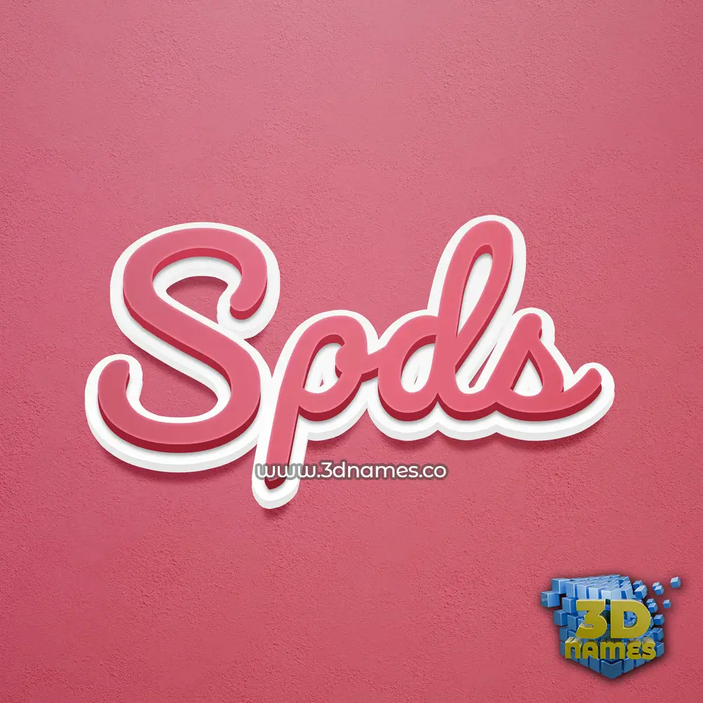 spds in Red Scribble style - 3D name wallpaper