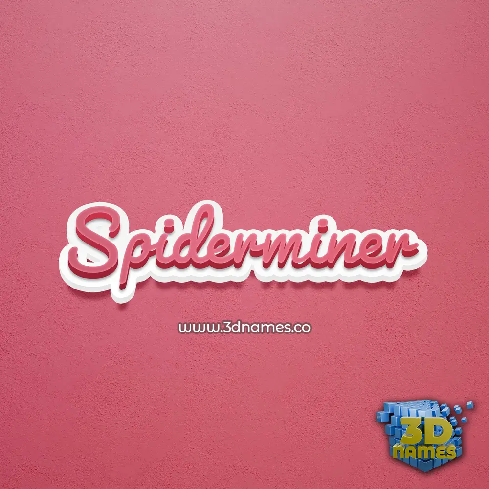 spiderminer in Red Scribble style - 3D name wallpaper