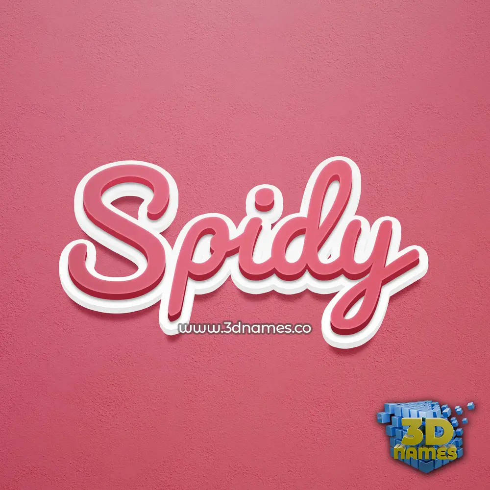spidy in Red Scribble style - 3D name wallpaper